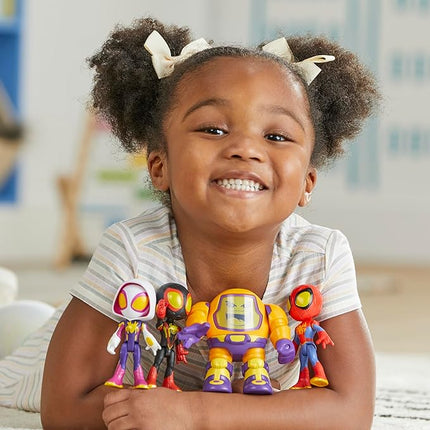 Spidey and his Amazing Friends Marvel Web-Spinners Gear Up for Adventure 4-Pack, 4-Inch Action Figures with 6 Accessories, Super Hero Toys for Kids 3+ (Amazon Exclusive)