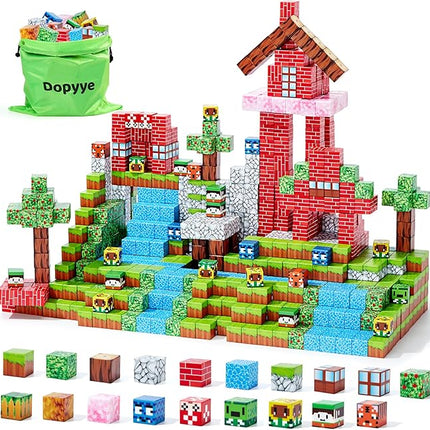 Magnetic Blocks, 100 PCS Magnetic Building Blocks, Forest Theme 1-Inch STEM Constructions Magnet Blocks for Boys Girls Ages 3+, Educational Sensory Stacking Toys for Kids Christmas Birthday Gifts