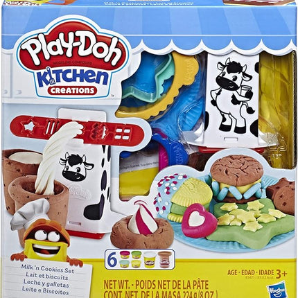 Play-Doh Kitchen Creations Milk and Cookies Set with 6 Non-Toxic Colors Including Play-Doh Confetti