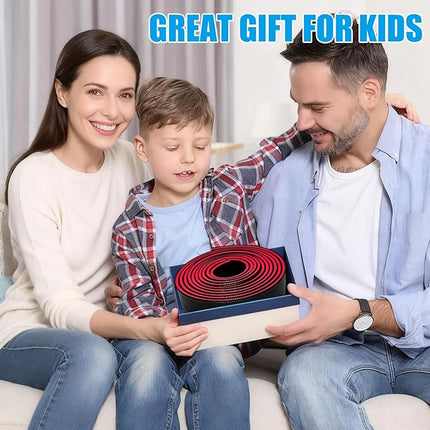 Flexible Race Track Toys for Kids 15 Ft with 4 Cars & Suction Cups, Portable Double Lane Racetrack Compatible with Hot Wheels & 1/64 Diecast Cars, Fun Car Ramp Track Set for Ages 3+(Black & Red)