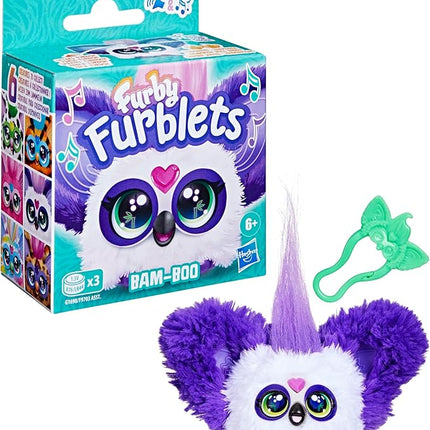 Furby Furblets Bam-Boo Mini Friend, Electronic Plush Toys for Girls & Boys, Panda, Black & White, Speaks Furbish & Plays Music, Series 5, Back to School Gifts, Ages 6+