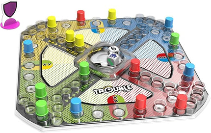 Hasbro Gaming Trouble Board Game, Includes Bonus Power Die and Shield, Family Game for 2-4 Players, Ages 5 and Up (Amazon Exclusive)