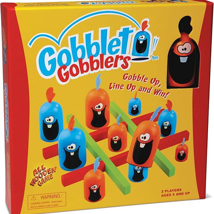 Gobblet Gobblers Fun Strategy Board Game - Award Winning Kids and Family Friendly Educational Board Game by Blue Orange Games- THE ORIGINAL GAME, All Wooden - 2 Players for Ages 5+