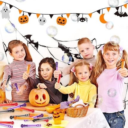 80PCS Halloween Party Favor, Bubble Wands for Kids, Trick or Treat Toys, Goodies Bag Fillers, Pinata Fillers, Mini Bubble Wands for Party