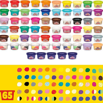 Play-Doh Ultimate Color Collection 65-Pack of 1-oz Cans, Includes Sparkle, Confetti & Color Burst, Back to School Classroom Supplies, Preschool Toys, Ages 2+ (Amazon Exclusive)