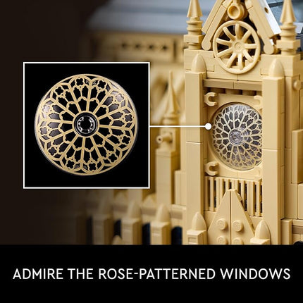 LEGO Architecture Notre-Dame de Paris Replica, Architectural Model Kit, Collectible Building Set for Adults, Build and Display Souvenir, Gift Idea for Lovers of History, Travel and Art, 21061
