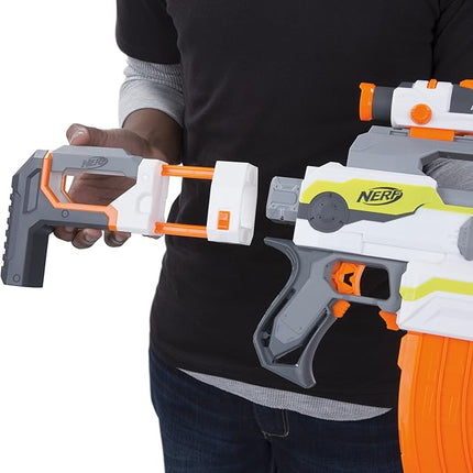 NERF Modulus ECS Motorized Blaster, Removable Scope, Drop Grip, Barrel, Stock, 10-Dart Clip (Amazon Exclusive)
