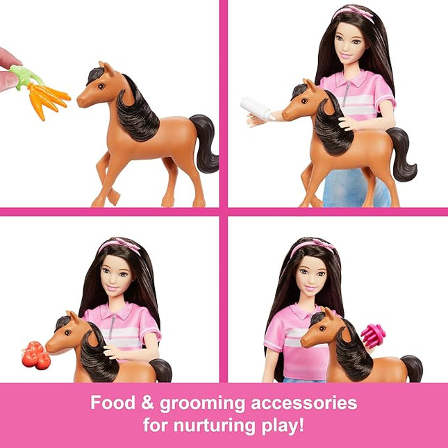 Barbie Toy Stable Playset with Fashion Doll, Small Pony & 10+ Accessories, Inspired Mysteries: The Great Horse Chase