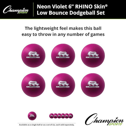 Champion Sports® Rhino Skin® Low Bounce Dodgeball Sets & Singles for Playground, PE, Backyard & League Games – Team Sports Equipment for Youth & Adults