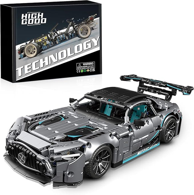 HIGH GODO Racing Car Building Kit for Adults,1:14 MOC Super Sports Car Building Blocks Construction Sets, Buildable Supercar Model for Kids Gift Giving or Collection(1466pcs)