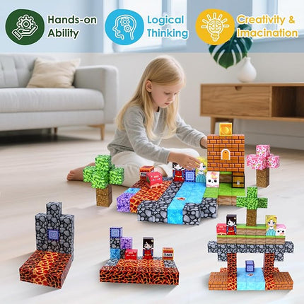 Magnetic Building Blocks STEM Toys for Kids Ages 3-15, 108 PCS Magnetic Toys Set with Storage Bag, Educational Construction Stacking Toys for Toddlers, for Boys and Girls