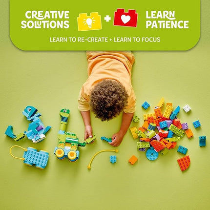 LEGO DUPLO Town 3 in 1 Dinosaurs on Wheels Learning Toy for Toddler Boys & Girls, Ages 3+ - Building & Education Play Set Teaches Problem-Solving Skills Through Play - Preschool Gift Idea - 10451