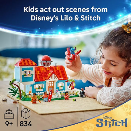 LEGO Disney Lilo and Stitch Beach House Toy - Building Playset for Kids, Girls and Boys, Ages 9+ - Includes 5 Minifigures - Disney Gift Idea for Fans of Lilo & Stitch Movie - 43268