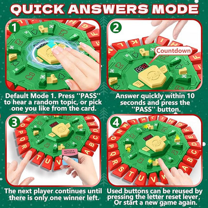 Word Game Family Board Game with Digital Display Timer, 2 Modes, 35 Cards, Fun Fast-Paced 24-Letter Game for Kids & Adults, 2+ Players, Ages 3 & Up