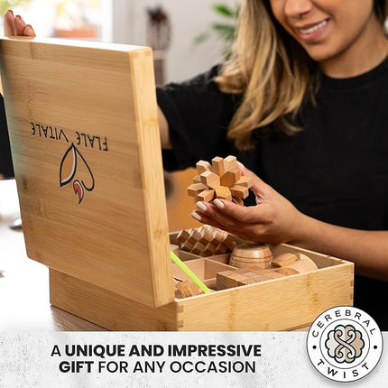 Wooden Brain Teaser Puzzles for Adults - Coffee Table Puzzles - Wooden Wire Teaser - Brain Puzzle for Adults - Wood Brain Teasers - Brain Teasers