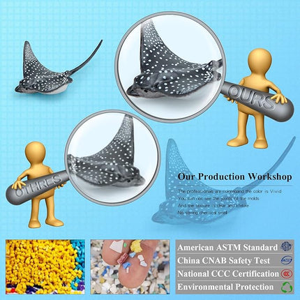 12PCS 2-4 Inch Marine Animal Figures Mini Sea Creatures Sea Ocean Animal Toys for Cake Topper Mini Shark Toy Bath Toys Educational School Project for Kids Toddlers