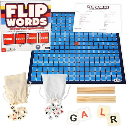 Flip Words, Fun Exciting New Twist On Classic Word Board Games, Challenging 2 Player Crossword Game - A Mensa Mind Games Recommended Game