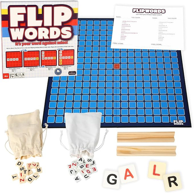 Flip Words, Fun Exciting New Twist On Classic Word Board Games, Challenging 2 Player Crossword Game - A Mensa Mind Games Recommended Game