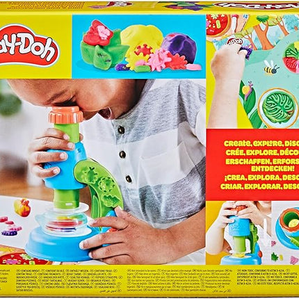 Play-Doh Light & Look Microscope for Kids, Electronic Preschool Toys for Girls & Boys, 9 Accessories & 5 Colors, Back to School Gifts, Ages 3+
