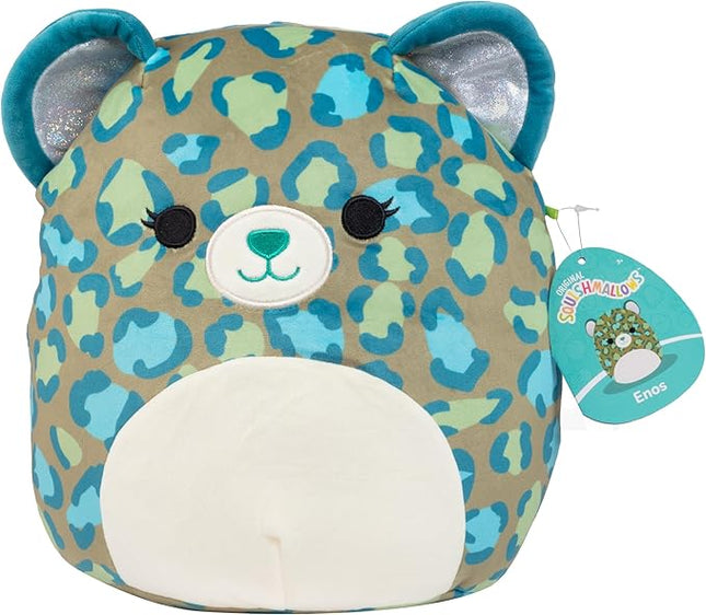 Squishmallows Original 12-Inch Enos The Green Leopard - Official Jazwares Plush - Collectible Soft & Squishy Leopard Stuffed Animal Toy - Add to Your Squad - Gift for Kids, Girls & Boys