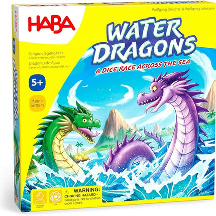 HABA Water Dragons: Kids Board Game and Fast-Paced Dice Game with Wooden Components for Ages 5 and up, Made in Germany