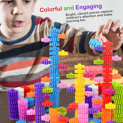 STEM Building Blocks Toys for Kids – Educational and Safe Gear Interlocking Construction Playset – Develop Creativity and Problem-Solving Skills
