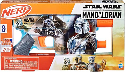Nerf Star Wars The Mandalorian Dart Blaster, 12 Elite Darts, Internal Clip, Toy Foam Blasters for 8 Year Old Boys & Girls & Up
