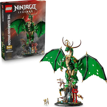 LEGO NINJAGO The Guardian Dragon - Model Building Kit from Legends Monstrosity Series - Room Decor for Teens - Includes Master Wu Minifigure - Gift for Teenage Boys, Girls, and Fans, Ages 14+ - 71847