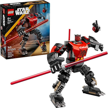 LEGO Star Wars Darth Maul Mech Kids Toy - Building Toy with Pretend Play Lightsaber - Birthday Gift Idea for Boys and Girls, Ages 6+ - Collectible Decor for Fans of The Clone Wars - 75411