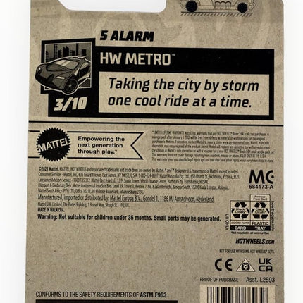 Matchbox Hot Wheels 5 Alarm, HW Metro 3/10 [red/Gold] 125/250, L2593