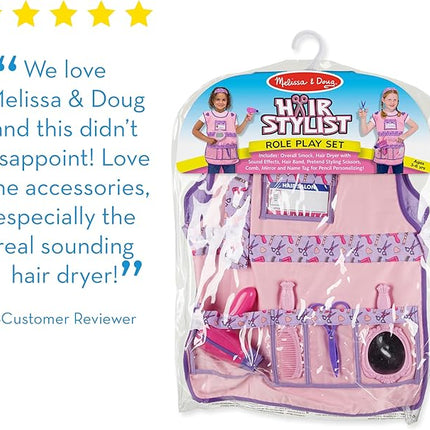 Melissa & Doug Hair Stylist Role Play Costume Dress-Up Set (7 pcs)