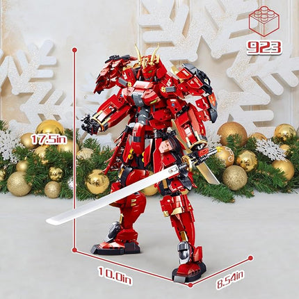 Samurai Mech Building Block Sets, Compatible with Lego Mech, Double Swords Weapon Japanese Warrior Model Play Sets, Creative Collectible Toy for Adults Man Teens Boys 8+, 923 Pcs