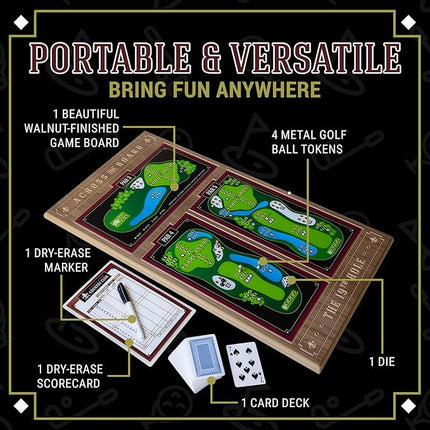 19th Hole Golf Board Game, Walnut Wood Golf Gifts for 2 Players or More, Indoor & Outdoor Family Bonding Activities, Fun Entertainment for Family Gatherings, Events & More - Across the Board Game