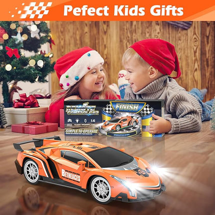 Growsland Remote Control Car RC Cars Xmas Gifts Toys for Kids 1/18 Electric Sport Racing Hobby Rc Crawler Toy Car Boys Girls Adults Included Rechargable Batteries (Orange)