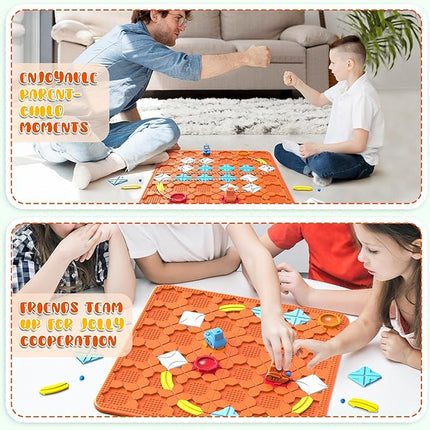STEM Logic Road Builder Toys: Board Games Toys for 5 Year Old Kids Montessori Brain Teaser Puzzles Educational Learning Activities Toy for Kid Ages 3 4 6-8 12 Boys Girls Gifts (Orange, 50PCS)