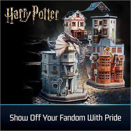 4D Build, Harry Potter Diagon Alley 3D Model Kit with 4 Buildings, Harry Potter Collectibles & Desk Décor, Adult Puzzle, Building Toys, 3D Puzzles for Adults & Teens, 287 Pieces, for Ages 12 & Up