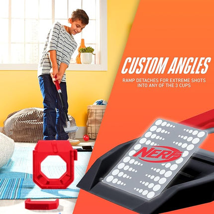 NERF Trick Shot Golf Set - Indoor + Outdoor Putting Trick Shot Kids Golf Set - Includes Putter, Balls, Ramp + Cups - All-in-One Toy for Kids