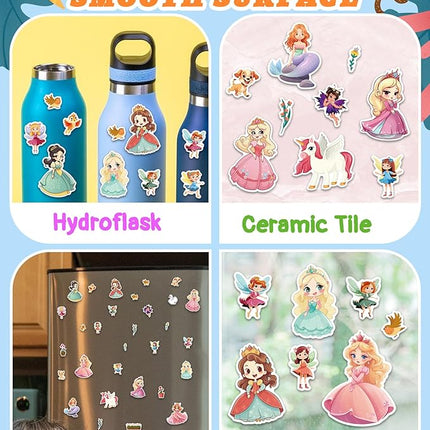 Benresive Reusable Sticker Book for Toddlers 2-4 Years, Fun Travel Stickers for Kids, Waterproof Sticker Books for Toddlers 1-3, Crafts Activities for Todddlers 1-3 2-4 3-5 - Princess