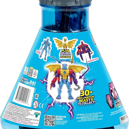 MRBEAST LAB Hybrids Multi Pack, Reveal Different Hybrid Parts to Create 2 Mix & Match Action Figures, Plus Parts of The Golden Panther Dragon, Fuse Beast Combinations, Spider vs Energy Panther