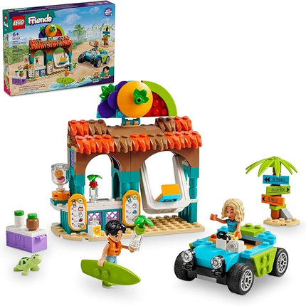 LEGO Friends Beach Smoothie Stand, Kids’ Pretend Play Food Set, Beach Toy Gift Idea for Girls and Boys Ages 6 and Up with 2 Mini Dolls, a Turtle Toy Figure and Accessories, 42625