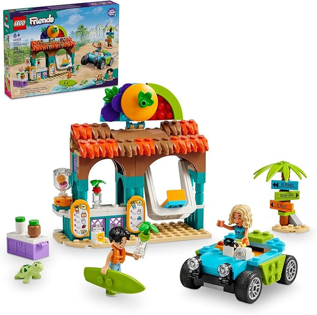 LEGO Friends Beach Smoothie Stand, Kids’ Pretend Play Food Set, Beach Toy Gift Idea for Girls and Boys Ages 6 and Up with 2 Mini Dolls, a Turtle Toy Figure and Accessories, 42625
