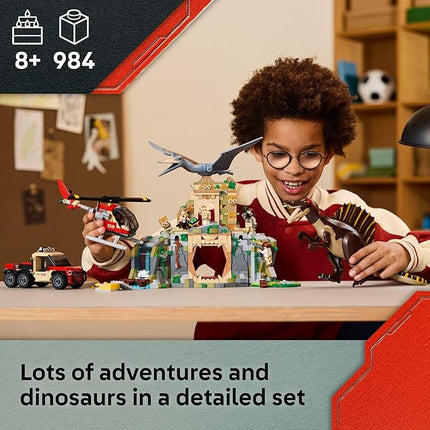LEGO Jurassic World Spinosaurus & Quetzalcoatlus Air Mission - Dinosaur Toy for Kids - Pretend Play Building Toy with Dinosaur Figurines for Girls and Boys, 8+ - Birthday or Any-Time Gift Idea - 76976