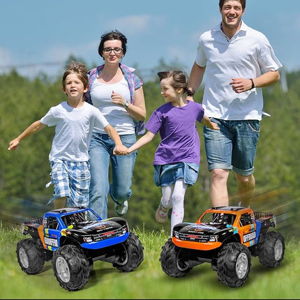 1/12 Big Amphibious Remote Control Car，Monster Truck Pool Toy w/ Waterproof Remote, 4WD, 2.4G, 2 Modular Batteries (60+Mins), Off Road All Terrains RC Car For Boys Adults Kids 4-12, Ideal Gift-Blue