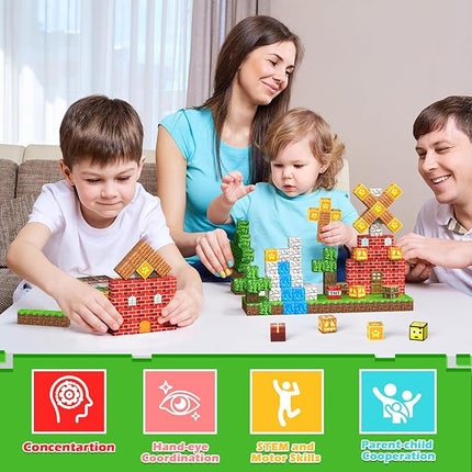 Magnetic Blocks - 100PCS Magnetic Building Blocks Set, Classroom Must Haves Magnet Sensory Autism Toys, Construction Stacking Toys for Kids Boys Girls Age 3+ Years Old