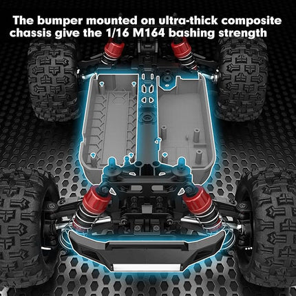 MEW4 1/16 4X4 RC Offroad Truck - RTR Durable Beginner RC Car, High Speed 38 Km/h, Remote Control Monster Truck with 2 1500 mAh Batteries,Gifts for Adult and Boys