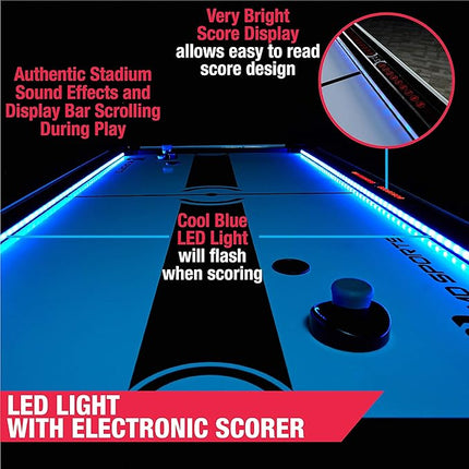 MD Sports Air Hockey Table with Arcade Electronic Scorer, Perfect for Family Game Rooms