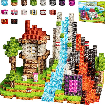 Magnetic Blocks 126PCS - 1 inch Magnetic Building Blocks Cubes Kid STEM Sensory Toy for 3+ Year Old Boys & Girls Game Themed Gifts