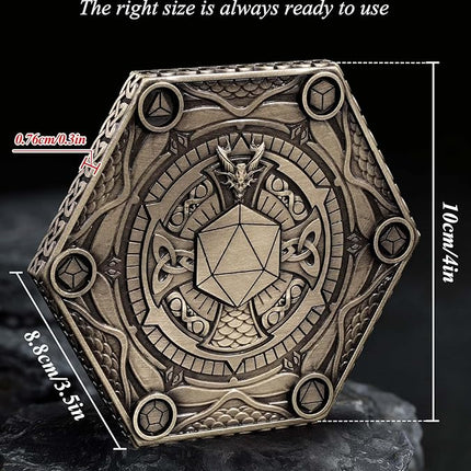 7 in 1 DND Spinner Dice Set Role Playing Board Games Accessories Good Choice Accessories for DM, Gamer and Collector (Bronze)