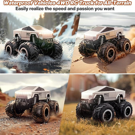 Remote Control Car Off-Road Pick-up Truck, 4WD Amphibious RC Trucks Toy RC Cars for All Terrain, 1:16 Scale Hobby Monster Truck Toys 2.4GHz Vehicles Kids Gifts for Boys/Girls Age 6 7 8 9 10-12+