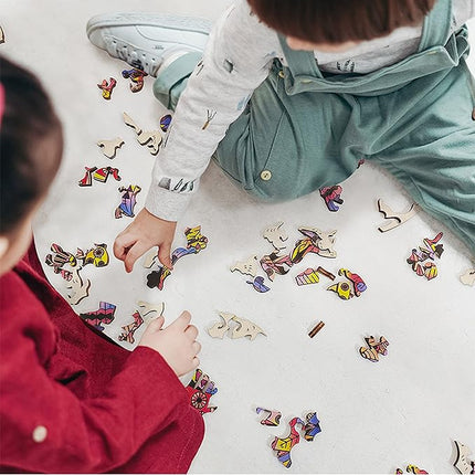 Wooden Puzzles for Adults, 200 Pieces Wood Puzzles, Irregular Animal Shaped Unique Wooden Jigsaw Puzzles, Creative Ghristmas Gift for Teenagers and Adults